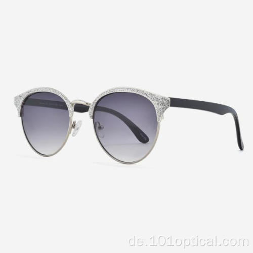 Runde Cat Eye Metall Damensonnenbrille